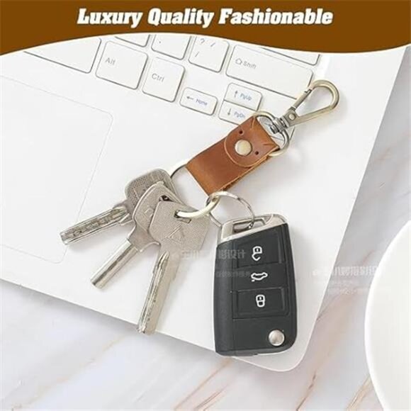Personalized Leather Braid Keychain Custom Braided Key Fob  Genuine Leather Keychain, Small Keychain for Man and Women, Key